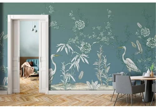 Carta da Parati piante e animali tropicali illustrazione