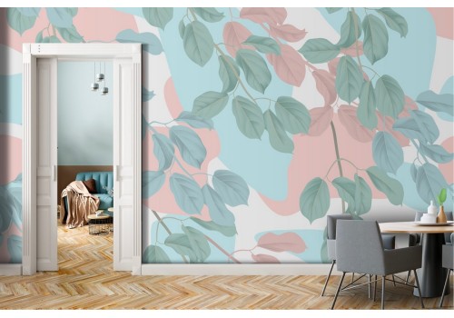 Wallpaper nature leaves modern abstract design