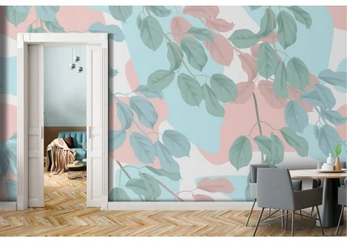 Wallpaper nature leaves modern abstract design