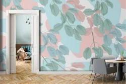 Carta da Parati foglie natura design moderno astratto