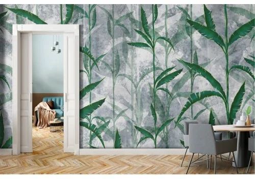 Tropical leaves wallpaper modern nature design