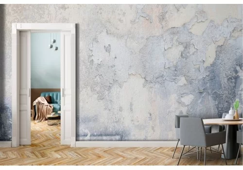 Carta da Parati superficie cemento bianco azzurro 2