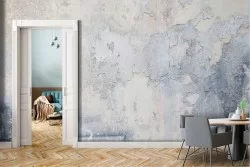 Carta da Parati superficie cemento bianco azzurro