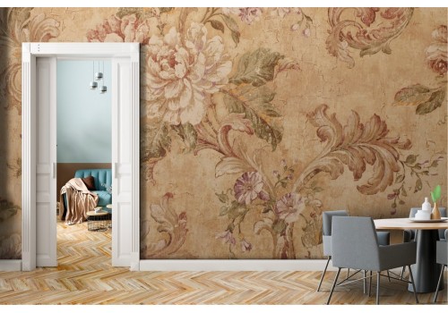 Carta da Parati Cemento Fiori Natura 2