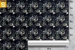 Flora and fauna wallpaper with flowers and birds pattern.