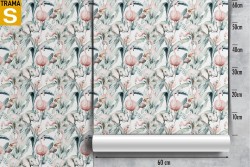 Carta da Parati foglie e animali tropicali natura pattern.