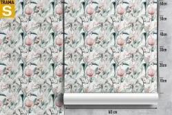 Wallpaper with tropical leaves and animals nature pattern.