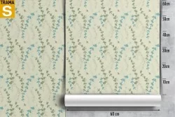 Carta da Parati foglie stilizzate natura design vintage.