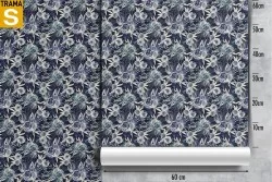 Vintage stylized blue flowers wallpaper nature pattern.
