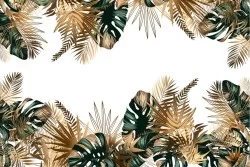 Wallpaper Design and Styles Flora and Fauna Tropical Luxury Leaves