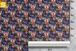 Carta da Parati fiori rossi natura pattern vintage.