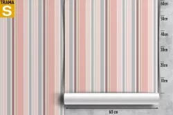 Pink striped wallpaper vintage decoration pattern.