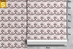 Flowers and pink rainbows wallpaper for children's room.