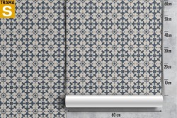 Wallpaper with vintage geometric tile surface.