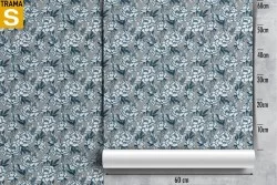 White vintage floral nature wallpaper.