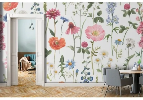 Refined nature flowers wallpaper pattern.