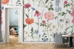Refined nature pattern floral wallpaper.