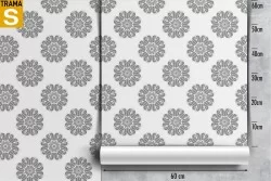 Grey vintage geometric wallpaper decoration.