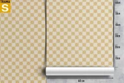 Yellow vintage geometric wallpaper decoration.