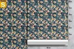 Vintage design nature flowers wallpaper.