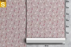 Carta da Parati fiori bianchi vintage pattern raffinato.