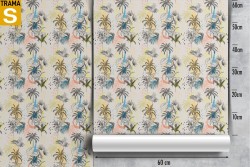 Carta da Parati palme tropicali stilizzate pattern moderno.