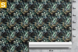 Carta da Parati foglie verdi natura astratta design moderno.