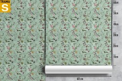 Wallpaper flowers and leaves nature vintage design.