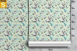 Modern nature pattern white flowers wallpaper.