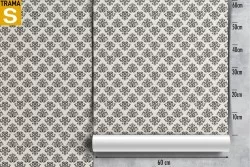 Vintage damask wallpaper pattern black.
