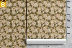 Carta da Parati fiori bianchi design vintage.