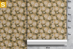 White flowers vintage design wallpaper.