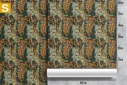 Vintage zebra tiger pattern wallpaper decoration.