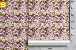 Purple flowers wallpaper nature modern design.