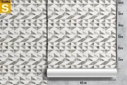 Carta da Parati mattonelle effetto marmo grigio pattern.