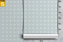 Blue geometric diamond wallpaper decoration.