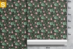 Pink flowers and green leaves vintage nature wallpaper.