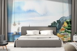 Wallpaper Paintings and Watercolors Nature Beach and Sea