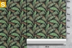 Carta da Parati foglie tropicali natura design moderno.