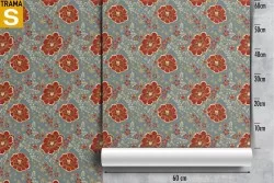 Red flowers vintage stylized nature wallpaper.