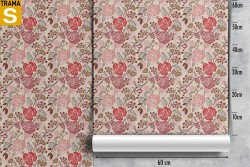 Carta da Parati fiori rose rosse natura vintage.