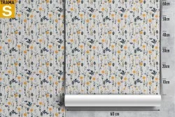 Carta da Parati fiori stilizzati natura design vintage.