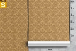 Vintage Damask Wallpaper Brown Pattern.