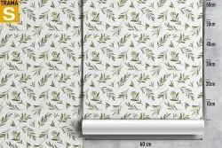 Olive leaves nature pattern wallpaper.