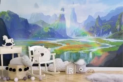 Carta da Parati Decorazioni e Pattern Fantasy Fiumi Cascate Laghi Paesaggi