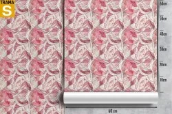 Wallpaper modern decoration pink abstract flowers.