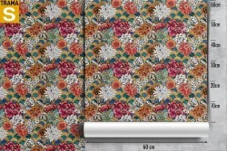 Tropical flowers nature vintage design wallpaper.