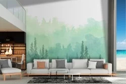 Watercolor abstract forest wallpaper