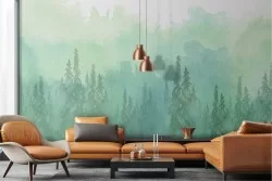 Watercolor abstract forest wallpaper