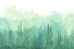 Carta da Parati Design e Stili Flora e Fauna Paesaggi e Natura Astratta Dipinti e Acquerelli Foreste e Alberi